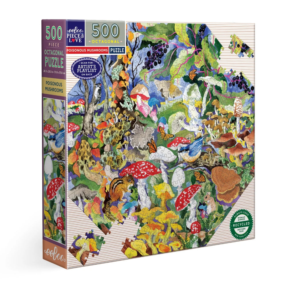 eeBoo - Poisonous Mushrooms 500 Piece Octagonal Puzzle