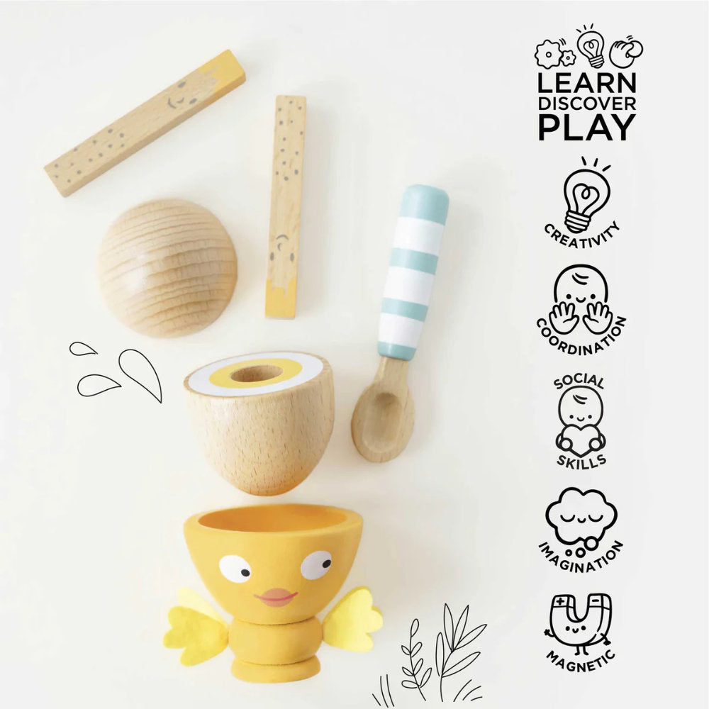 Le Toy Van - Wooden Egg Cup & Soldiers - 6pcs