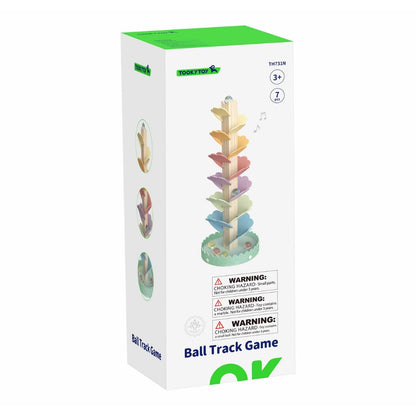 TookyToy - Wooden Ball Track Tree Toy with Spinning Leaves