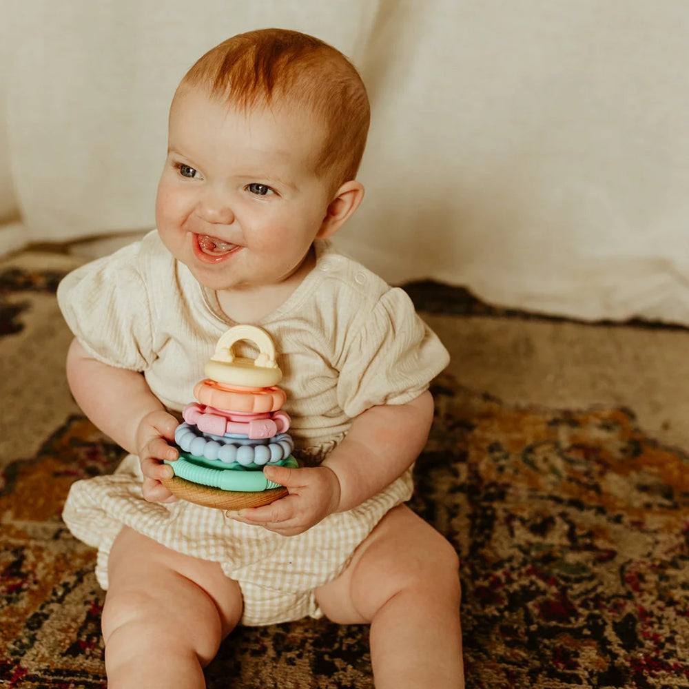 Jellystone Designs - Rainbow Wobble Stacker Silicone Toy - Pastel