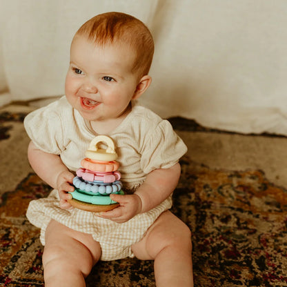Jellystone Designs - Rainbow Wobble Stacker Silicone Toy - Pastel