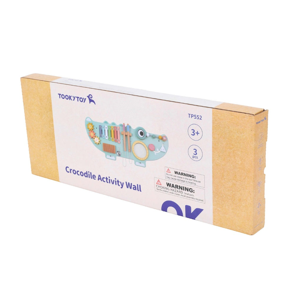 TookyToy - Wooden Crocodile Activity Wall Mounted Learning Toy