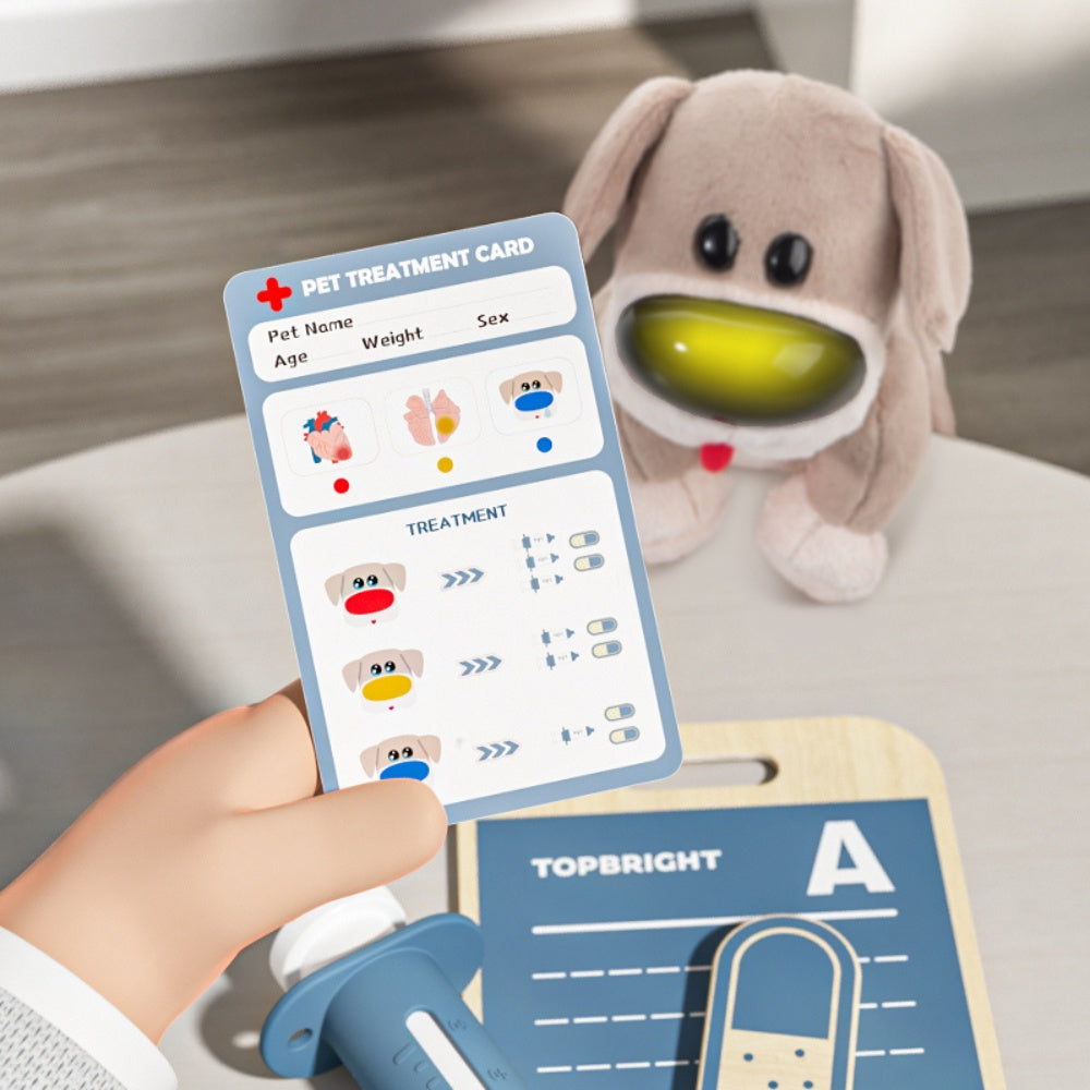 TopBright - Pretend Play Doctor Vet Kit - Interactive Puppy with Sound & Lights