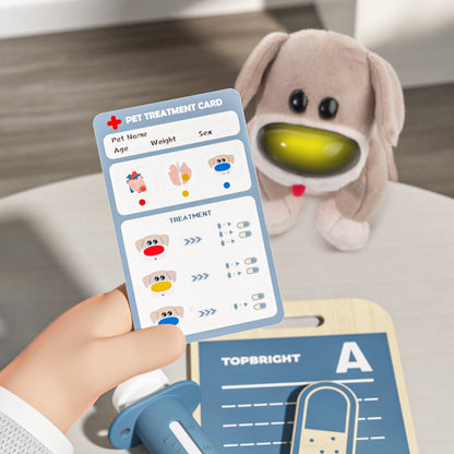 TopBright - Pretend Play Doctor Vet Kit - Interactive Puppy with Sound & Lights
