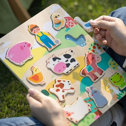 Classic World - Wooden Puzzle - Farm Animals - 12pcs