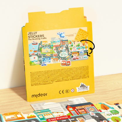 Mideer - Reusable Jelly Sticker Set: The Bustling Traffic - Early Learning Activity
