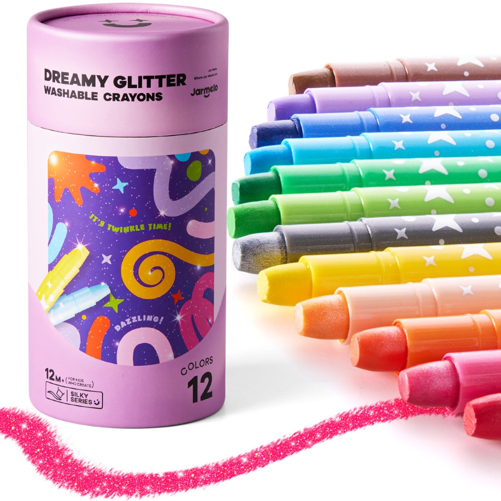 Jar Meló - Twistable Washable Glitter Crayons - 12 Colours