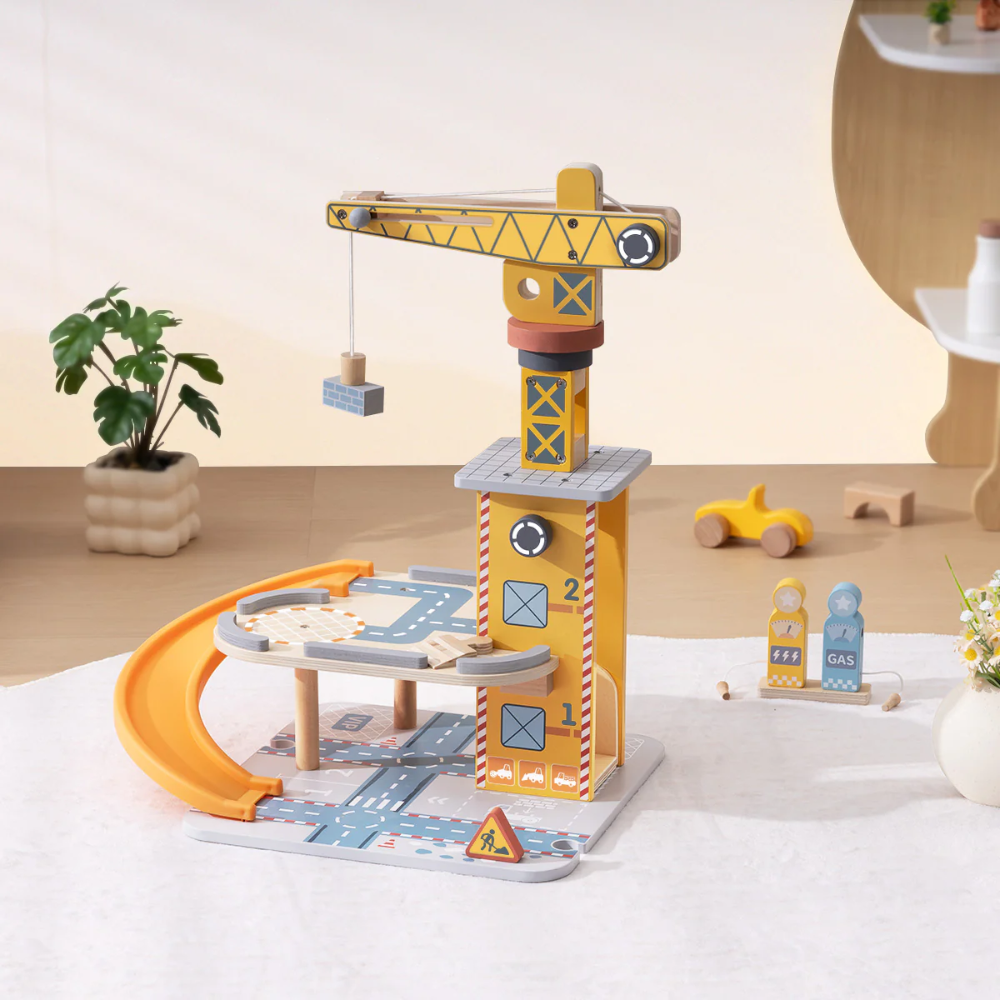 TookyToy - Pretend Play Port Crane Toy Set - 24 Pieces