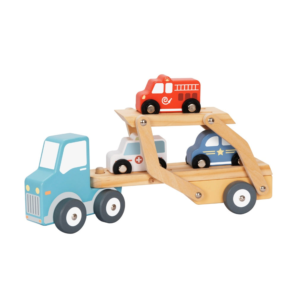 hi Pando - Wooden Car Transporter Truck - 4pcs