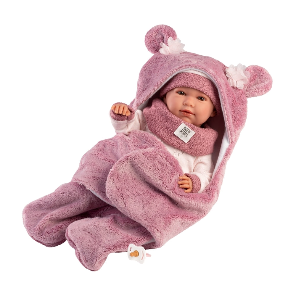 Llorens - Baby Girl Doll with Crying Mechanism, Clothing & Sleeping-bag: Mimi - 42cm