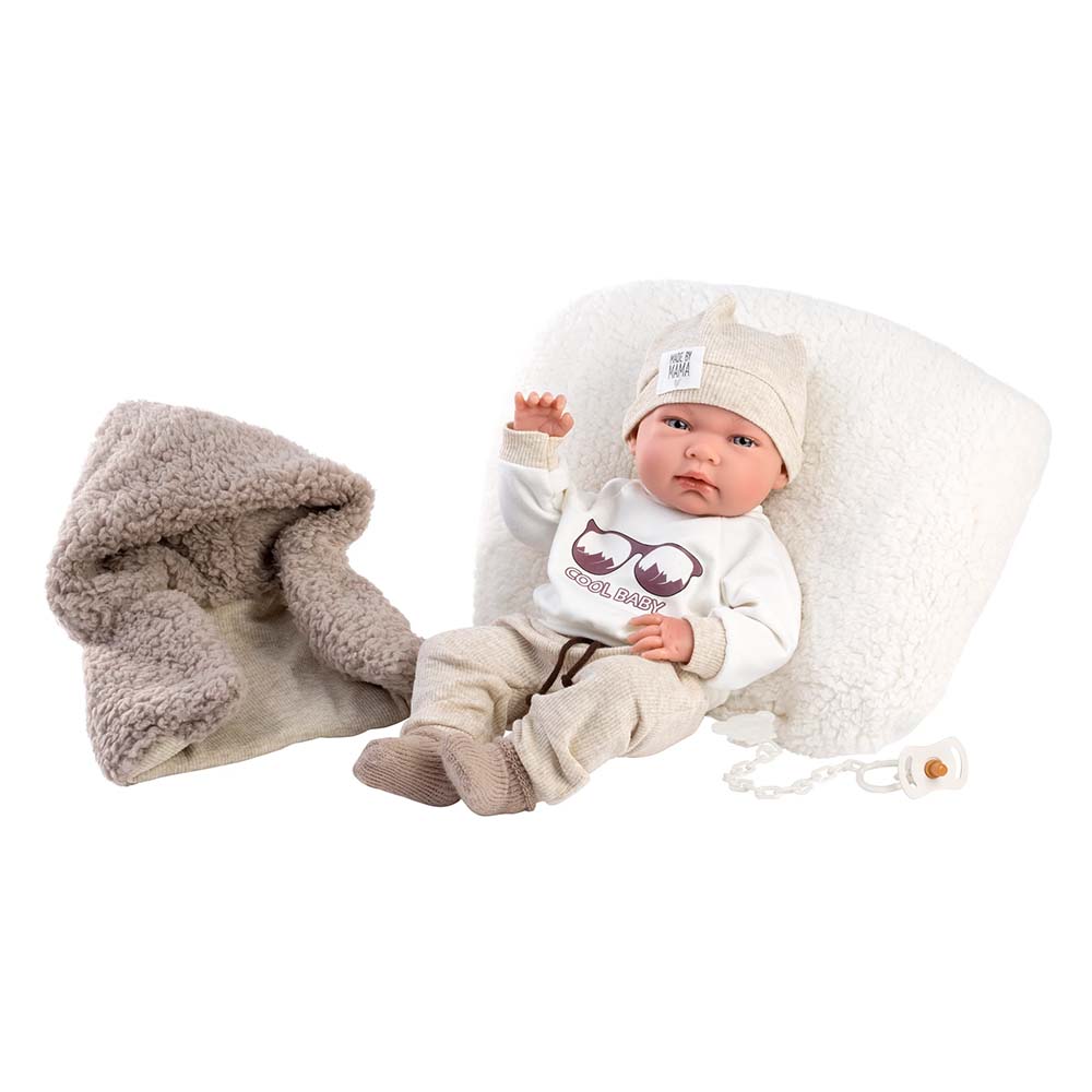 Llorens - Newborn Baby Boy With Cushion, Clothing And Accessories: Nico- 40 cm