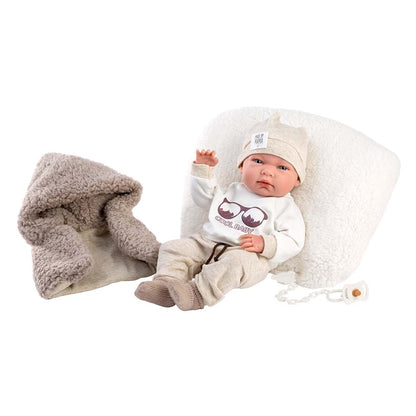 Llorens - Newborn Baby Boy With Cushion, Clothing And Accessories: Nico- 40 cm