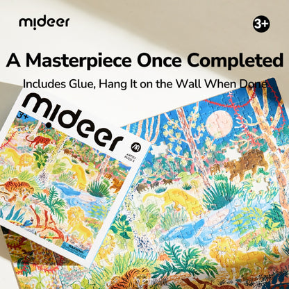 Mideer - Artist Puzzle: Jungle Moon - 352 Piece Illustrated Night Scene Jigsaw for Kids