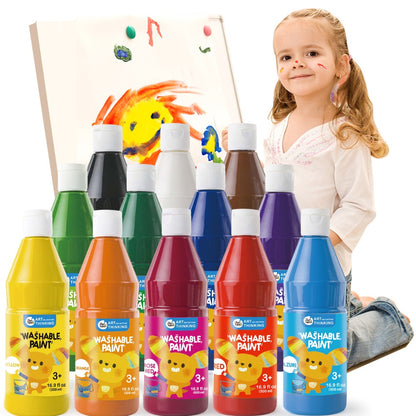 Jar Meló - Washable Paint Set for Kids - Non-Toxic Tempera Paint - 12 x 500ml