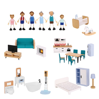 TookyToy - 3-Storey Doll House & Accessories - Motherhood