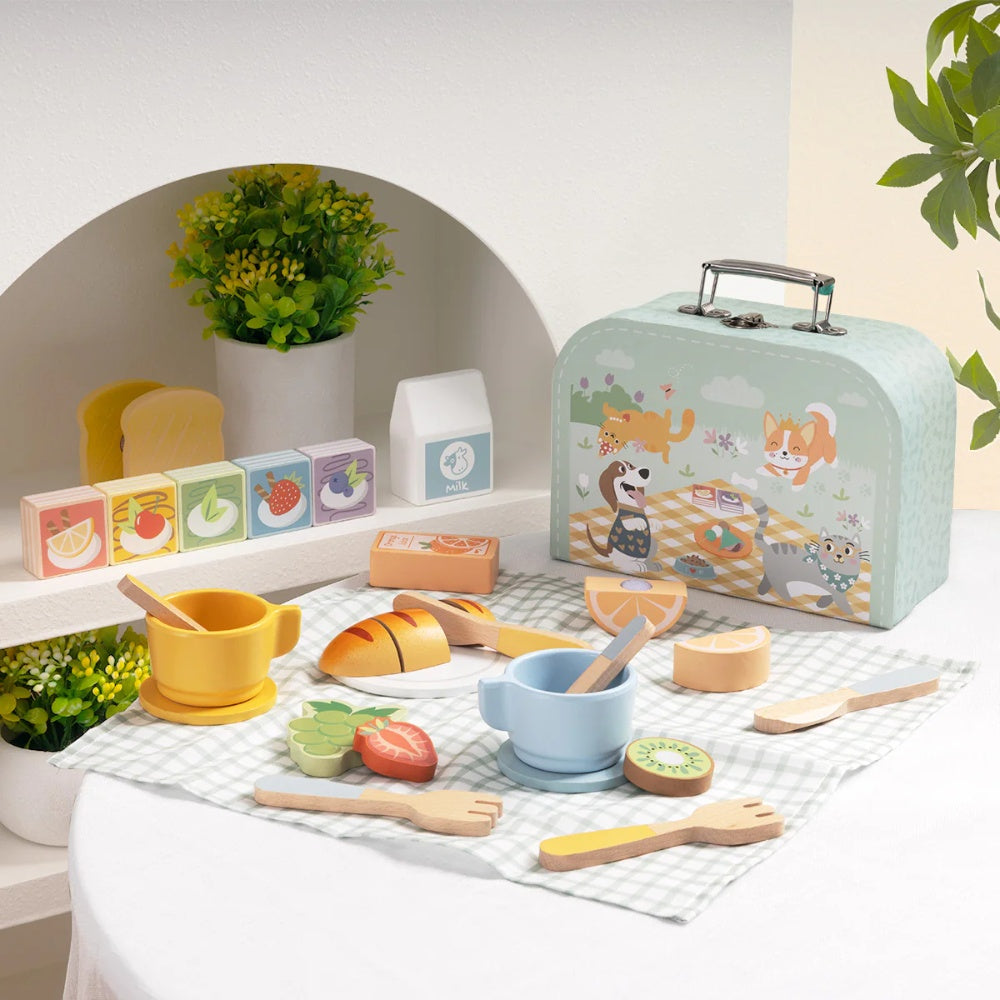 TookyToy - Picnic Basket Set & Play Food - 31pcs