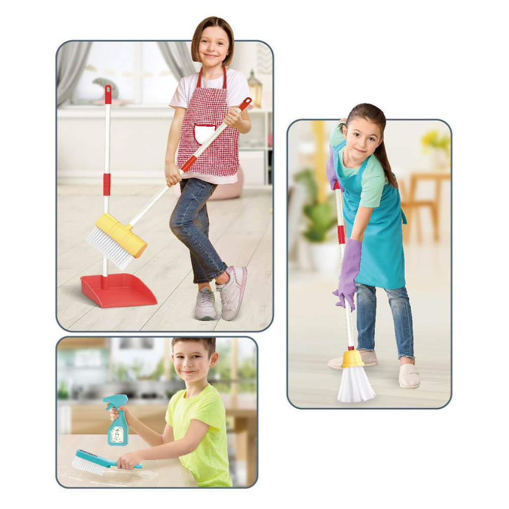 Cogo - Pretend & Play Keeping Tidy Set with Cleaning Tools, Apron & Bucket