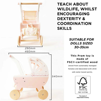 Le Toy Van - Wooden Retro Doll Pram
