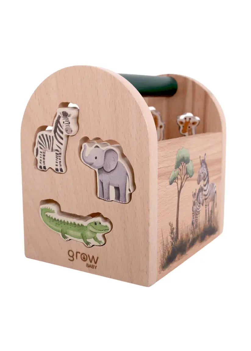 Animal Shape Sorter – On Safari Educational Toy for Kids Grow Baby