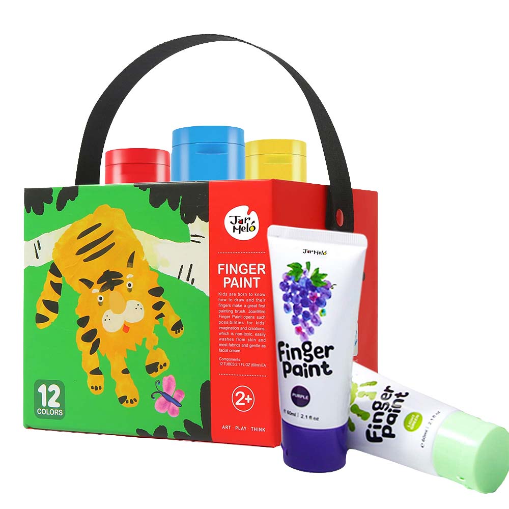 Jar Meló - Finger Paint - Non-Toxic & Safe for Kids - 12 Colours