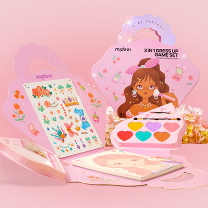Mideer - 3-in-1 Makeup and Dress Up Arts & Crafts Book Set: Princess Fashion Show