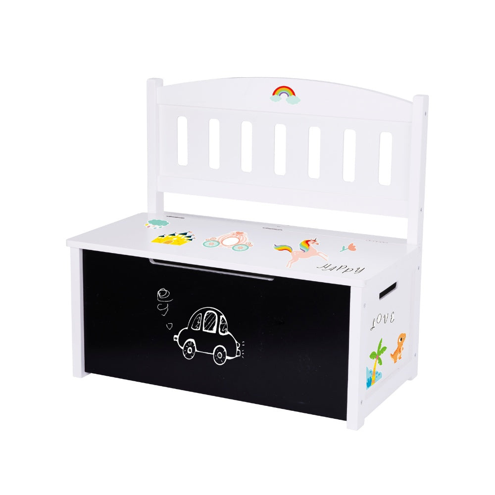 TookyToy - Wooden Toy Chest with Flip-Down Bench Seat