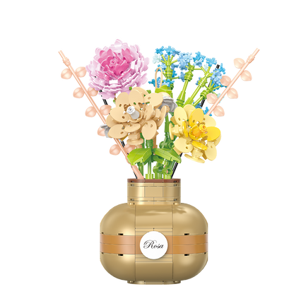 Cogo - Building Block Set - Flower Bouquet in Vase - 542 Pieces - Motherhood