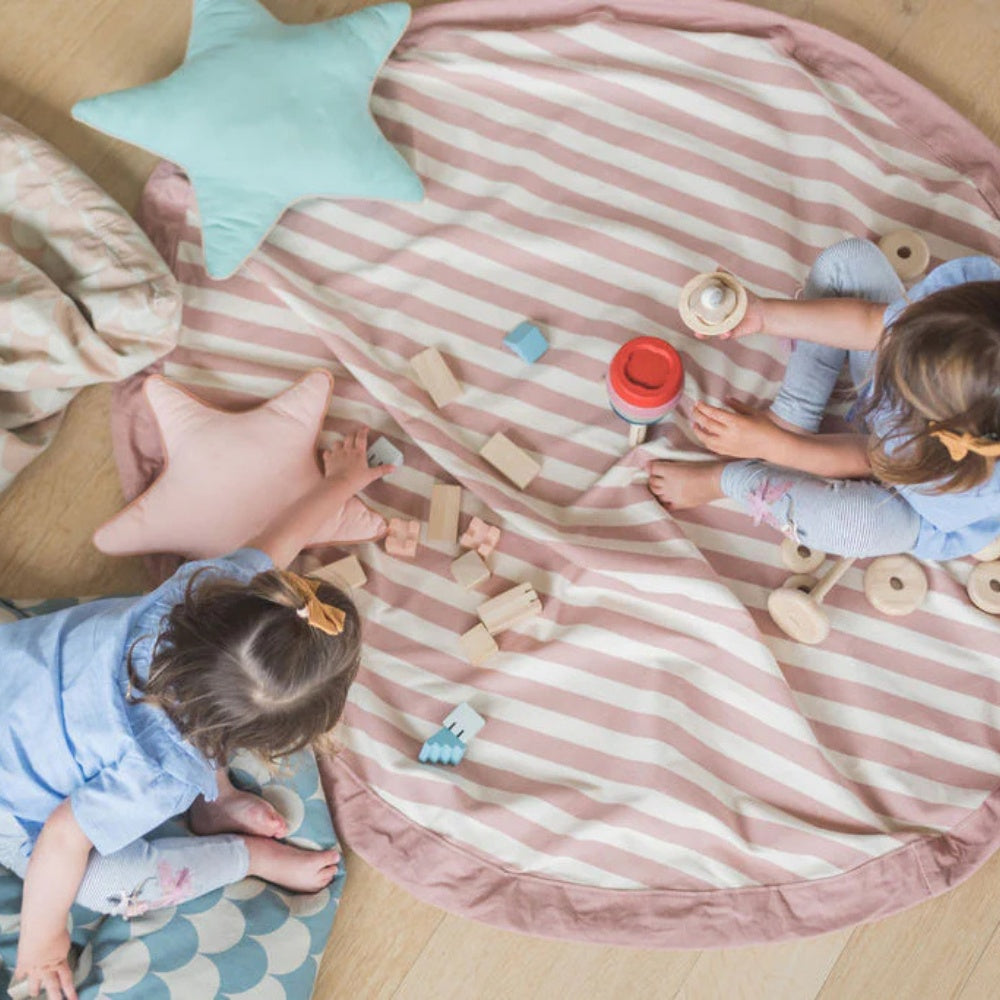 Play&Go - 3-in-1 Playmat & Toy Bag - Stripes Pink