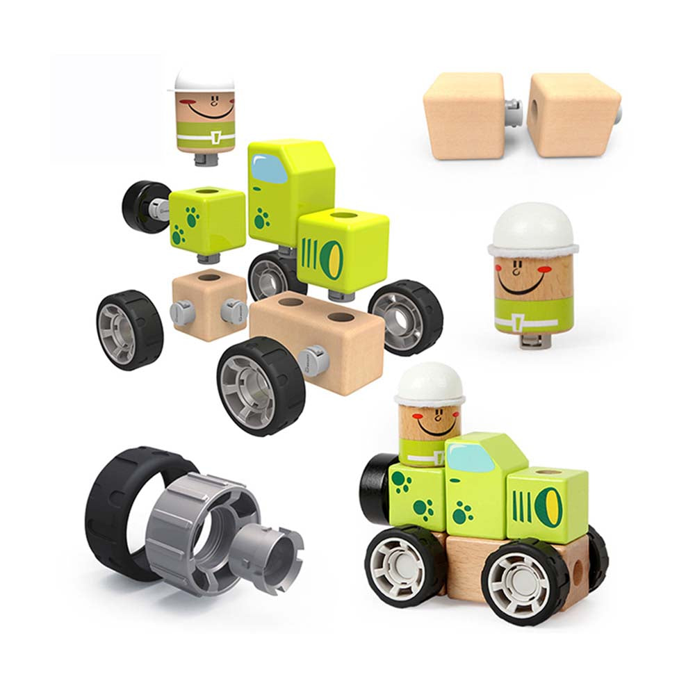 TopBright - Wooden Building Blocks - Forest Animal - 120 Pieces
