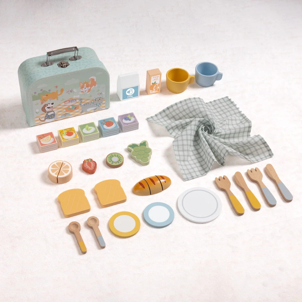 TookyToy - Picnic Basket Set & Play Food - 31pcs