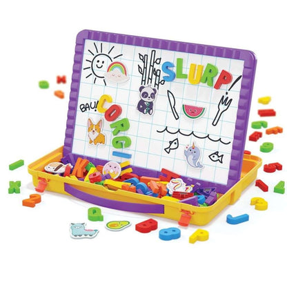 Quercetti - Magnetic Whiteboard Board & Magnetic Letters Activity Set