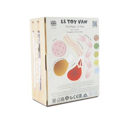 Le Toy Van - Wooden Butchers Meat Food Crate - 7pcs