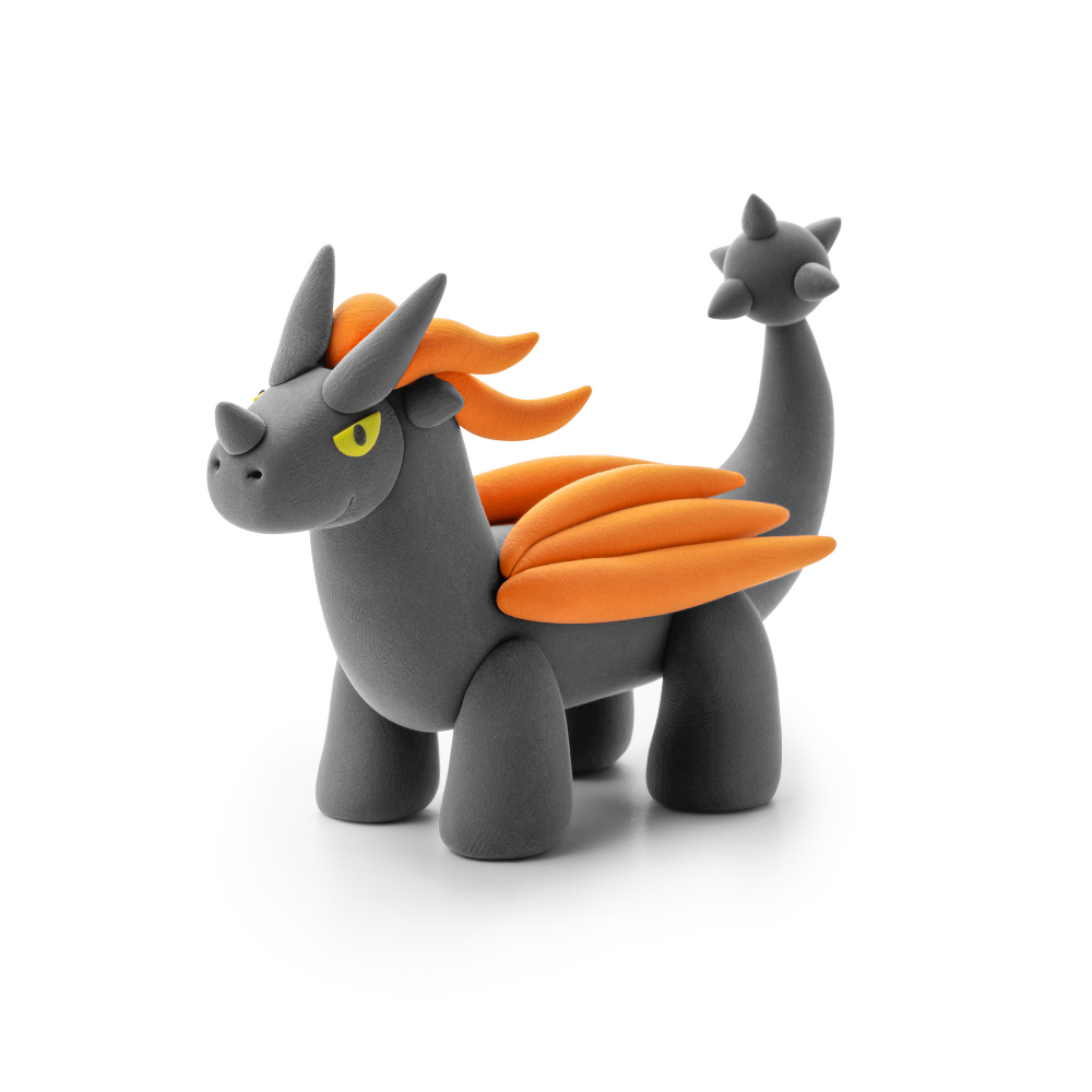 Hey Clay - Modelling Air-Dry Clay with Fun Interactive App - Shadow, Series Dragon Island, 3 cans