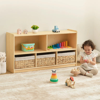 TookyToy - Wooden Shelf and Toy Storage for Kids Room: Plywood 114x60cm