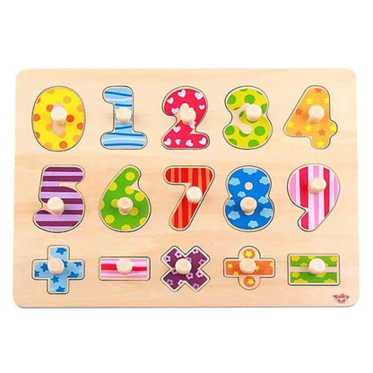TookyToy - Wooden Peg Puzzle - Numbers
