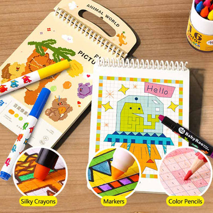 Jar Meló - Pixel Pictures Colouring Book - Animal World - 16 pcs