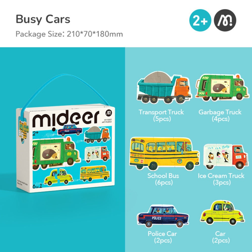 Mideer - My First Jigsaw Puzzle for Kids - Busy Cars
