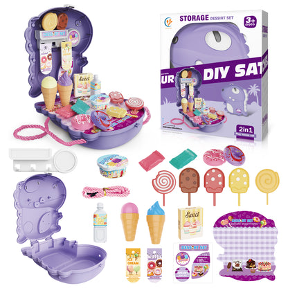 Cogo - Pretend & Play 2-in-1 Dessert Food Set with Dinosaur Satchel - 21 Pieces - Motherhood