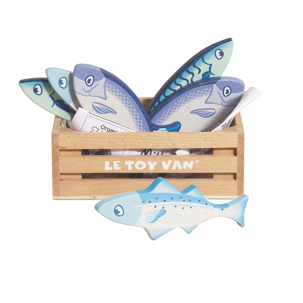 Le Toy Van - Wooden Fish Food Crate - 8pcs