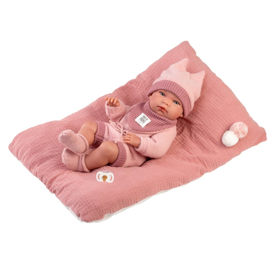 Llorens - Anatomically Correct Baby Girl Doll with Outfit & Pink Cushion: Nica - 40cm