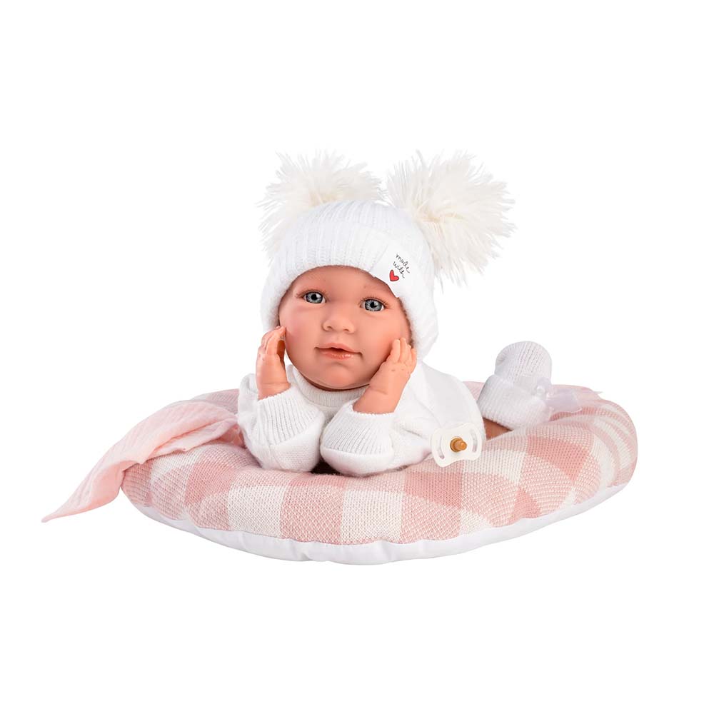 Llorens - Baby Girl Doll with Crying Mechanism, Clothing & Bed Cushion: Mimi - 42cm