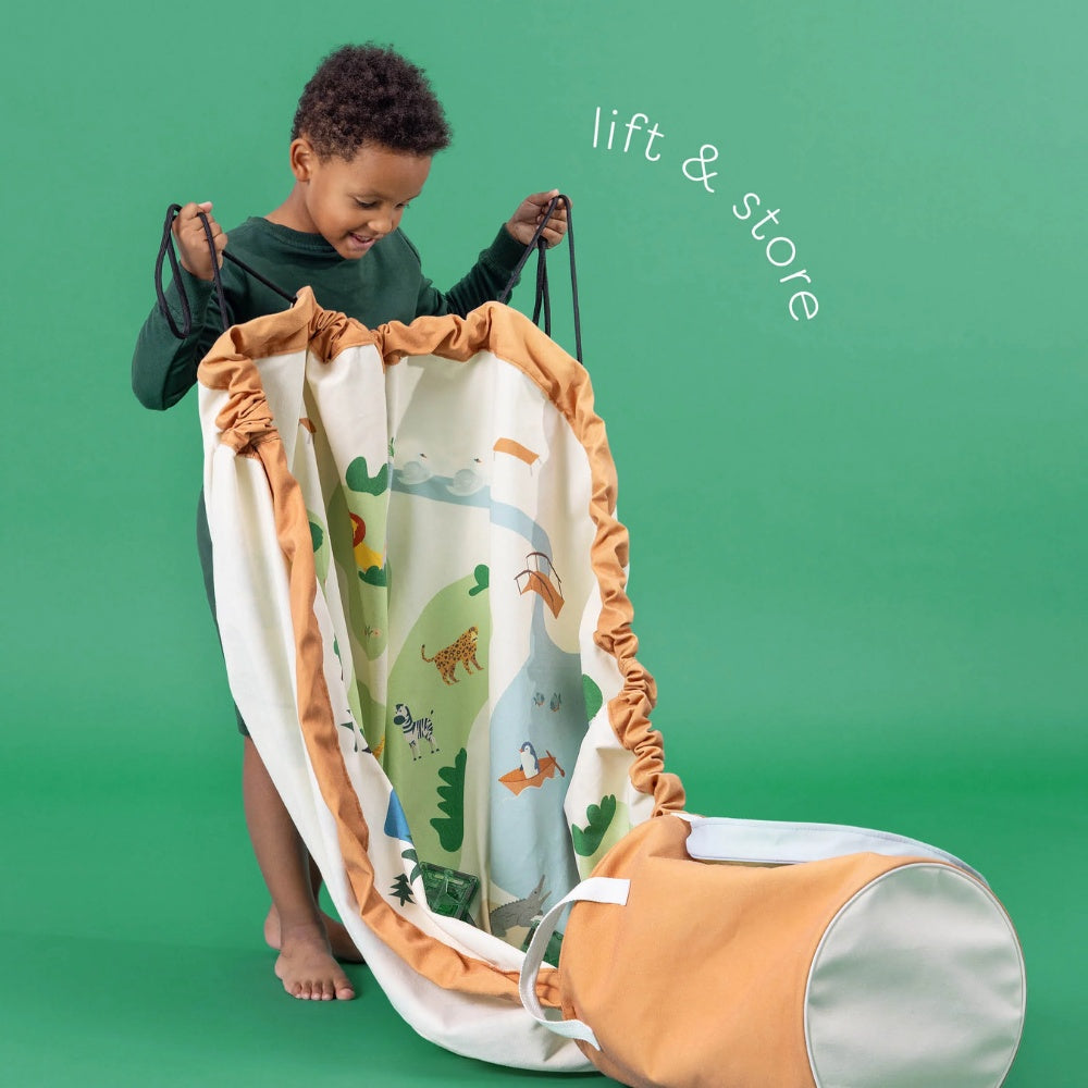 Play&Go - 2-in-1 Playmat & Toy Basket - Zoo
