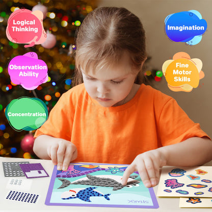 Jar Meló - Mosaic Sticker Art Kit - Ocean Journey Animal Craft Set