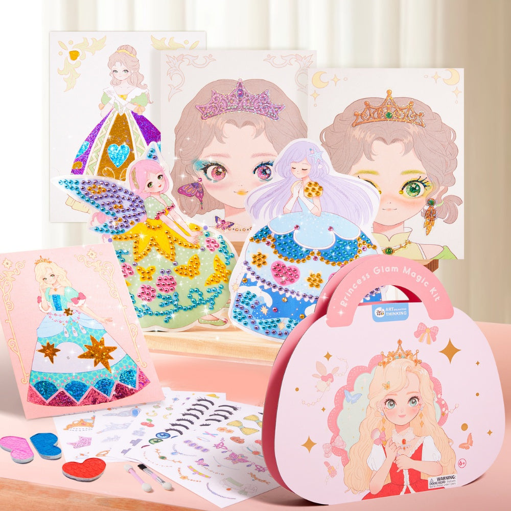 Jar Meló - 4-in-1 Makeup and Dress Up Arts & Crafts Book Set: Princess Glam