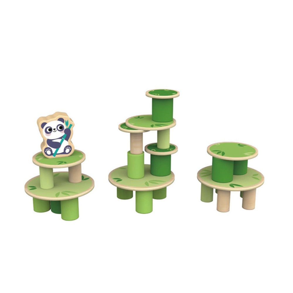 hi Pando - Timber Tumble - 2-in-1 Wooden Bamboo Balancing Game - 33pcs