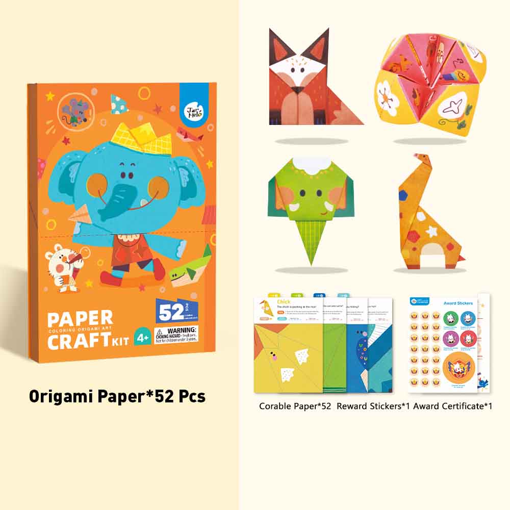 Jar Meló - Animal Origami Paper Craft Set - Step-by-Step Folding Activity for Kids