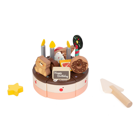 Classic World - Pretend & Play - Chocolate Birthday Cake - 19pcs