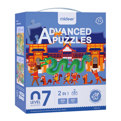 Mideer - Level Up Jigsaw Puzzle for Kids - 2-in-1 - Level 7 Human Geography
