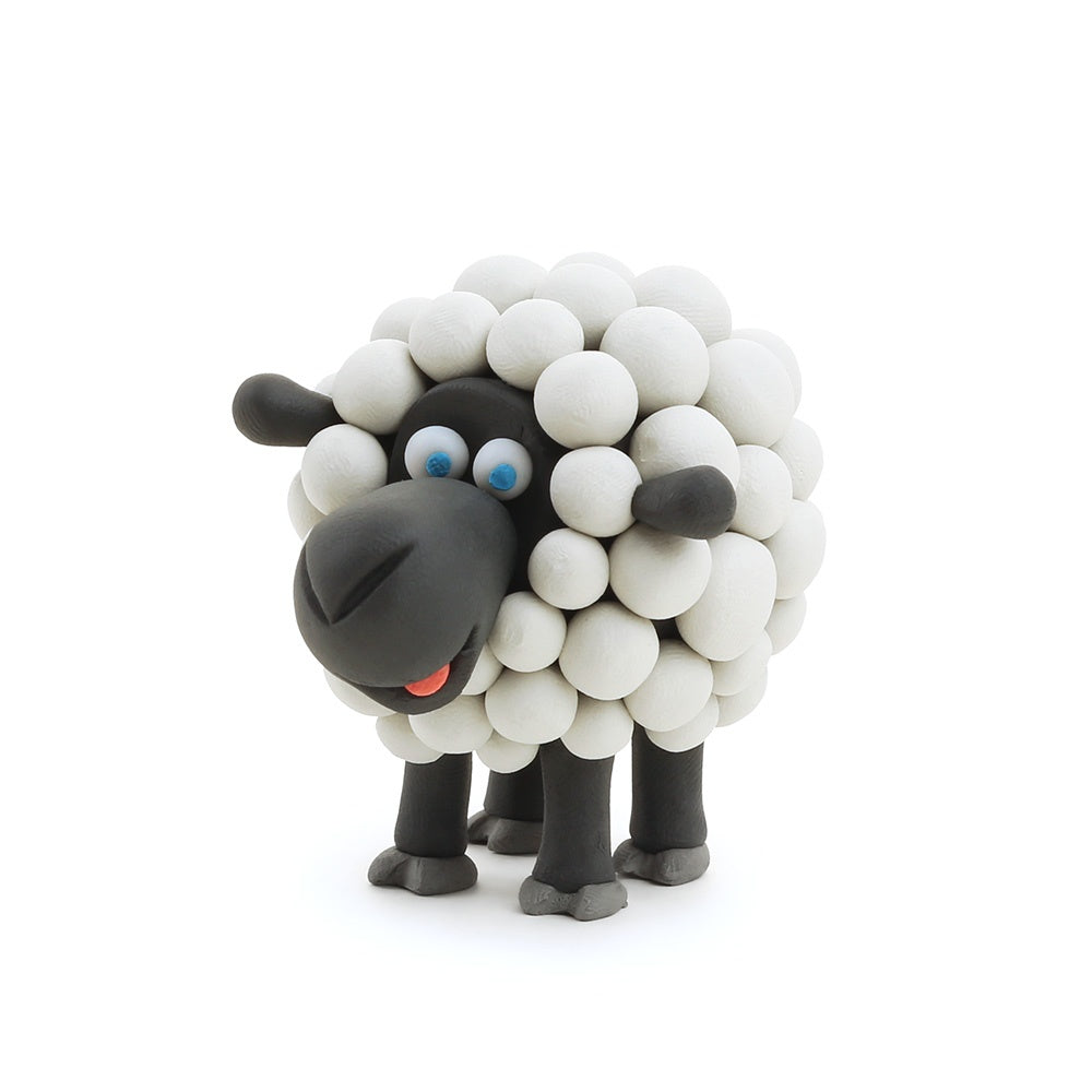 Hey Clay - Modelling Air-Dry Clay with Fun Interactive App - Sheep, series Animals, 3 cans