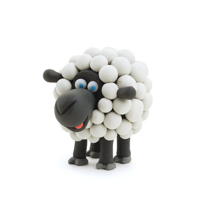 Hey Clay - Modelling Air-Dry Clay with Fun Interactive App - Sheep, series Animals, 3 cans